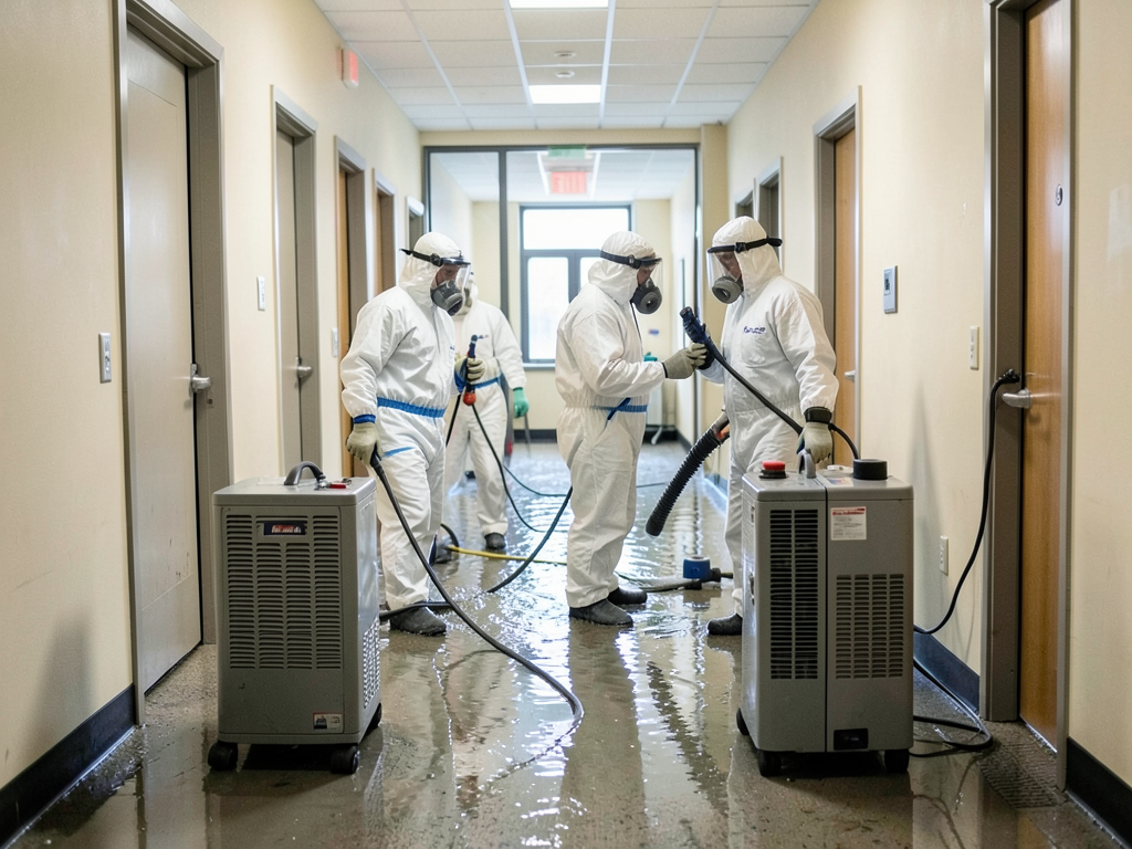 Emergency cleanup for accidental fire sprinkler di