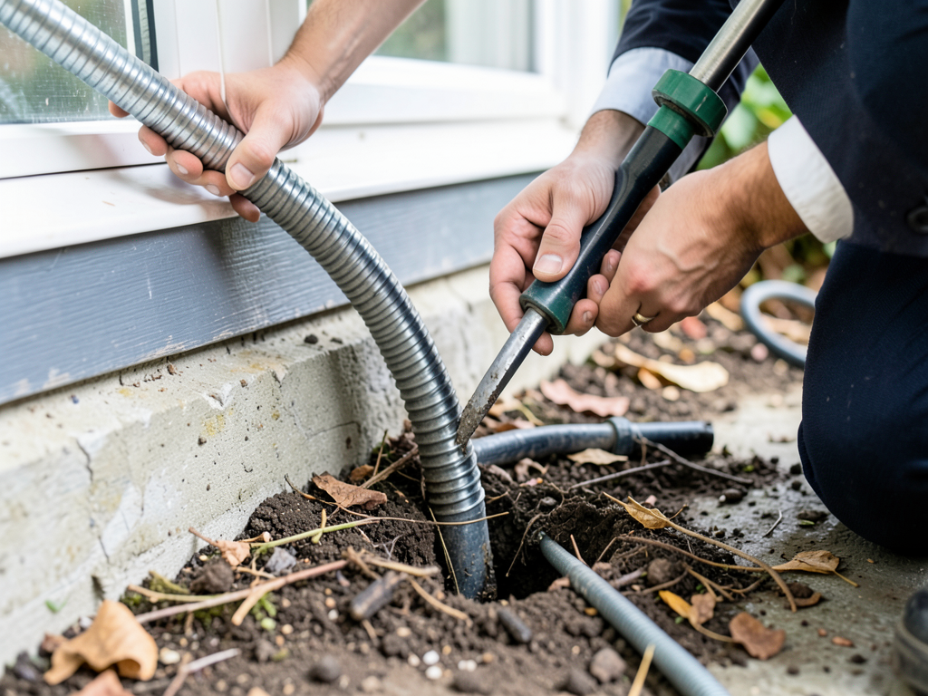 Keeping window well drains clear to prevent basement flooding in your Roxborough twin